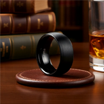 Load image into Gallery viewer, Mens Tungsten Carbide Domed Black Wedding Ring - Brush Finished Comfort Fit - 2mm 4mm 6mm 8mm 10mm 12mm Wide - Style name: RAIDER
