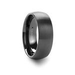 Load image into Gallery viewer, Mens Tungsten Carbide Domed Black Wedding Ring - Brush Finished Comfort Fit - 2mm 4mm 6mm 8mm 10mm 12mm Wide - Style name: RAIDER
