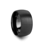 Load image into Gallery viewer, Mens Tungsten Carbide Domed Black Wedding Ring - Brush Finished Comfort Fit - 2mm 4mm 6mm 8mm 10mm 12mm Wide - Style name: RAIDER
