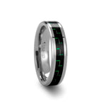 Load image into Gallery viewer, Mens Tungsten Carbide Wedding Ring - Black &amp; Green Carbon Fiber Inlay Comfort Fit - 6mm 8mm 10mm Wide - Style name: ATRONIUS
