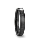 Load image into Gallery viewer, Mens Black Ceramic Black Carbon Fiber Inlaid Wedding Ring - Polished Comfort Fit - 4mm 6mm 7mm 8mm 10mm 12mm Wide - Style name: ONYX
