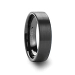 Load image into Gallery viewer, Mens Tungsten Carbide Flat Black Wedding Ring - Brushed Finish Comfort Fit - 2mm 4mm 6mm 7mm 8mm 10mm 12mm Wide - Style name: SAN ANTONIO
