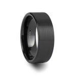 Load image into Gallery viewer, Mens Tungsten Carbide Flat Black Wedding Ring - Brushed Finish Comfort Fit - 2mm 4mm 6mm 7mm 8mm 10mm 12mm Wide - Style name: SAN ANTONIO
