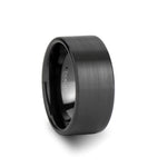 Load image into Gallery viewer, Mens Tungsten Carbide Flat Black Wedding Ring - Brushed Finish Comfort Fit - 2mm 4mm 6mm 7mm 8mm 10mm 12mm Wide - Style name: SAN ANTONIO
