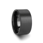 Load image into Gallery viewer, Mens Tungsten Carbide Flat Black Wedding Ring - Brushed Finish Comfort Fit - 2mm 4mm 6mm 7mm 8mm 10mm 12mm Wide - Style name: SAN ANTONIO
