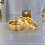 Load image into Gallery viewer, Mens Tungsten Gold Plated Domed Wedding Ring - Brushed Finish Comfort Fit - 8mm Wide - Style name: MILLER
