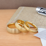 Load image into Gallery viewer, Mens Tungsten Gold Plated Domed Wedding Ring - Brushed Finish Comfort Fit - 8mm Wide - Style name: MILLER
