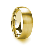 Load image into Gallery viewer, Mens Tungsten Gold Plated Domed Wedding Ring - Brushed Finish Comfort Fit - 8mm Wide - Style name: MILLER
