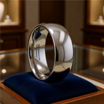 Load image into Gallery viewer, Mens Tungsten Carbide Domed Wedding Ring - Polished Comfort Fit - 2mm 4mm 6mm 7mm 8mm 10mm 12mm Wide - Style name: DOMINUS

