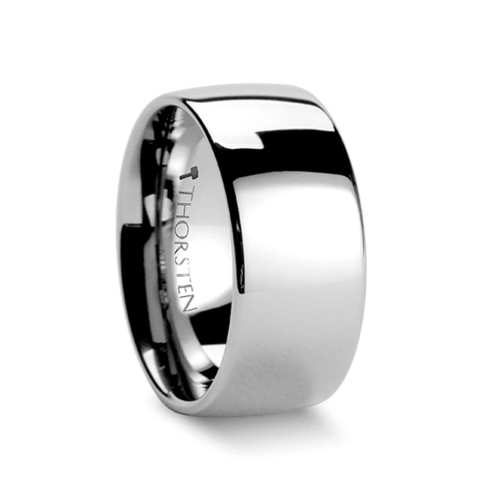 Mens Tungsten Carbide Domed Wedding Ring - Polished Comfort Fit - 2mm 4mm 6mm 7mm 8mm 10mm 12mm Wide - Style name: DOMINUS