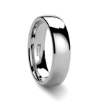 Load image into Gallery viewer, Mens White Tungsten Carbide Wedding Ring - Domed Comfort Fit - 2mm 4mm 6mm 7mm 8mm 10mm 12mm Wide - Style name: ARLINGTON
