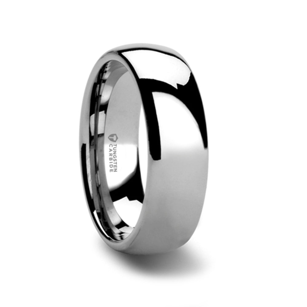 Mens White Tungsten Carbide Wedding Ring - Domed Comfort Fit - 2mm 4mm 6mm 7mm 8mm 10mm 12mm Wide - Style name: ARLINGTON