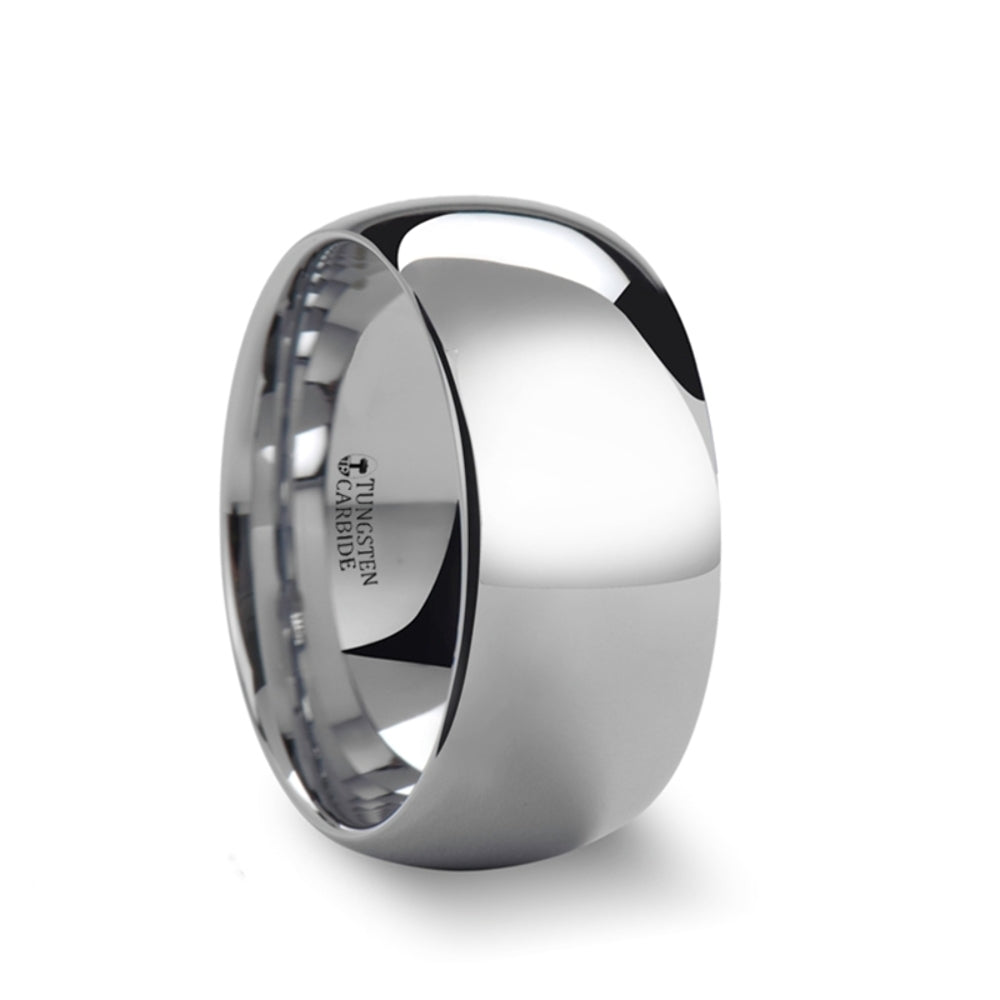 Mens White Tungsten Carbide Wedding Ring - Domed Comfort Fit - 2mm 4mm 6mm 7mm 8mm 10mm 12mm Wide - Style name: ARLINGTON