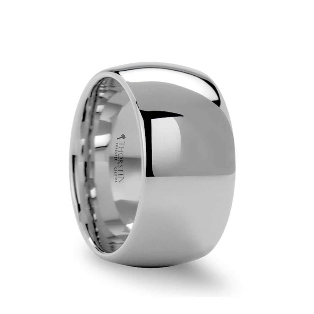 Mens White Tungsten Carbide Wedding Ring - Domed Comfort Fit - 2mm 4mm 6mm 7mm 8mm 10mm 12mm Wide - Style name: ARLINGTON