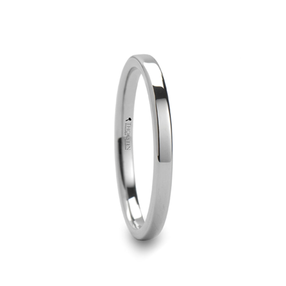 Mens Tungsten Carbide White Wedding Ring - Flat Style Comfort Fit - 2mm 4mm 6mm 7mm 8mm 10mm 12mm Wide - Style name: STOCKTON