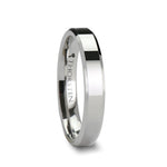 Load image into Gallery viewer, Mens Tungsten Carbide White Wedding Ring - Beveled Comfort Fit - 4mm 6mm 7mm 8mm 10mm 12mm Wide - Style name: LINCOLN

