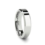 Load image into Gallery viewer, Mens Tungsten Carbide White Wedding Ring - Beveled Comfort Fit - 4mm 6mm 7mm 8mm 10mm 12mm Wide - Style name: LINCOLN
