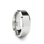 Load image into Gallery viewer, Mens Tungsten Carbide White Wedding Ring - Beveled Comfort Fit - 4mm 6mm 7mm 8mm 10mm 12mm Wide - Style name: LINCOLN
