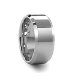 Load image into Gallery viewer, Mens Tungsten Carbide White Wedding Ring - Beveled Comfort Fit - 4mm 6mm 7mm 8mm 10mm 12mm Wide - Style name: LINCOLN
