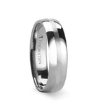 Load image into Gallery viewer, Mens Tungsten Carbide Satin Stripe White Wedding Ring - Domed Comfort Fit - 4mm 6mm 8mm 10mm Wide - Style name: HENDERSON
