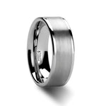 Load image into Gallery viewer, Mens White Tungsten Carbide Wedding Ring - Flat Brushed Comfort Fit - 4mm 6mm 8mm Wide - Style name: WAYNE

