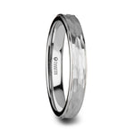 Load image into Gallery viewer, Mens Tungsten Hammered Finish White Wedding Ring - Polished Step Edges Comfort Fit - 4mm 6mm 8mm 10mm Wide - Style name: WINSTON
