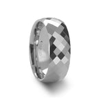 Load image into Gallery viewer, Mens White Tungsten Carbide 288 Diamond Faceted Wedding Ring - Polished Finish Comfort Fit - 4mm 6mm 8mm Wide - Style name: SCOTTSDALE
