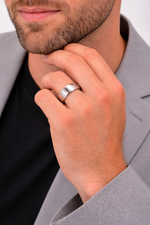 Load image into Gallery viewer, Mens Tungsten Carbide Wedding Ring - Beveled Comfort Fit - 4mm 6mm 7mm 8mm 10mm 12mm Wide - Style name: CORINTHIAN
