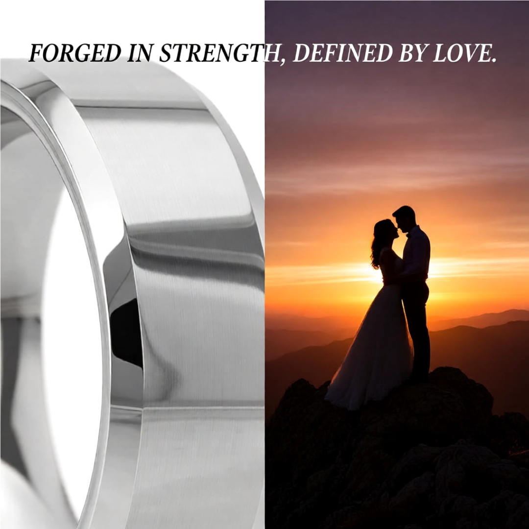 Mens Tungsten Carbide Wedding Ring - Beveled Comfort Fit - 4mm 6mm 7mm 8mm 10mm 12mm Wide - Style name: CORINTHIAN