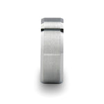 Load image into Gallery viewer, Mens White Tungsten Carbide Square Shape Wedding Ring - Brushed Finish Comfort Fit - 8mm Wide - Style name: STERLING
