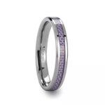 Load image into Gallery viewer, Mens Comfort Fit -Beveled Tungsten Carbide Wedding Ring - Purple Carbon Fiber Inlay - 4mm 6mm Wide - Style name: IRIS - Lifetime Warranty
