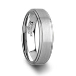 Load image into Gallery viewer, Mens Tungsten Carbide Raised Brush Finished Center White Wedding Ring - Polished Comfort Fit - 6mm 8mm Wide - Style name: ORLOFF
