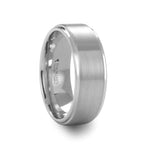 Load image into Gallery viewer, Mens Tungsten Carbide Raised Brush Finished Center White Wedding Ring - Polished Comfort Fit - 6mm 8mm Wide - Style name: ORLOFF
