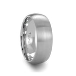 Load image into Gallery viewer, Mens Tungsten Domed White Wedding Ring - Brushed Comfort Fit - 2mm 4mm 6mm 8mm Wide - Style name: PYTHIUS
