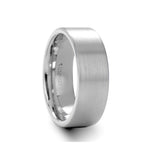 Load image into Gallery viewer, Mens White Tungsten Carbide Wedding Ring - Flat Brushed Comfort Fit - 2mm 4mm 6mm 8mm Wide - Style name: MASON
