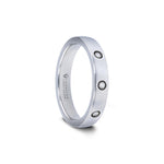 Load image into Gallery viewer, Mens Comfort Fit -Domed White Tungsten Carbide Diamond Wedding Band - 4mm Wide - Style name: ISABELLA - Lifetime Warranty

