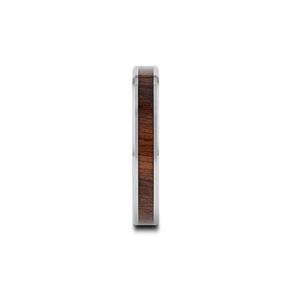 Mens Tungsten Carbide Black Walnut Wood Inlay Wedding Ring - Beveled Comfort Fit - 4mm 6mm 7mm 8mm 10mm 12mm Wide - Style name: HALIFAX
