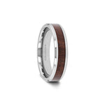 Load image into Gallery viewer, Mens Tungsten Carbide Black Walnut Wood Inlay Wedding Ring - Beveled Comfort Fit - 4mm 6mm 7mm 8mm 10mm 12mm Wide - Style name: HALIFAX
