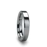Load image into Gallery viewer, Mens Tungsten Carbide Flat Wedding Ring - Polished Comfort Fit - 2mm 4mm 6mm 7mm 8mm 10mm 12mm Wide - Style name: SPARTAN
