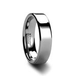 Load image into Gallery viewer, Mens Tungsten Carbide Flat Wedding Ring - Polished Comfort Fit - 2mm 4mm 6mm 7mm 8mm 10mm 12mm Wide - Style name: SPARTAN
