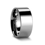 Load image into Gallery viewer, Mens Tungsten Carbide Flat Wedding Ring - Polished Comfort Fit - 2mm 4mm 6mm 7mm 8mm 10mm 12mm Wide - Style name: SPARTAN
