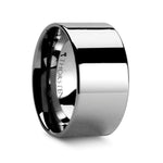 Load image into Gallery viewer, Mens Tungsten Carbide Flat Wedding Ring - Polished Comfort Fit - 2mm 4mm 6mm 7mm 8mm 10mm 12mm Wide - Style name: SPARTAN
