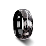 Load image into Gallery viewer, Mens Tungsten Carbide Black And Gray Camo Pattern Wedding Ring - Domed Comfort Fit - 8mm Wide - Style name: ADMIRAL
