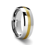Load image into Gallery viewer, Mens Comfort Fit -Rounded Tungsten Carbide Ring - 14K Gold Inlaid - 6mm 8mm Wide - Style name: CENTURION
