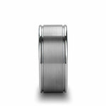 Load image into Gallery viewer, Mens Flat Tungsten Carbide Satin Finish Wedding Ring - Pipe Cut Brushed Comfort Fit - 6mm 8mm 10mm Wide - Style name: BRIDGEPORT
