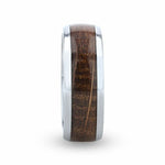 Load image into Gallery viewer, Mens Tungsten Whiskey Barrel Inlaid Made From Genuine Whiskey Barrels Domed Polished Wedding Ring - 8mm Wide - Style name: FORMENT
