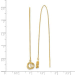 Load image into Gallery viewer, 14K Yellow Gold Polished Diamond-cut Box Chain Love Knot Threader Earrings
