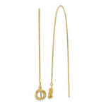 Load image into Gallery viewer, 14K Yellow Gold Polished Diamond-cut Box Chain Love Knot Threader Earrings
