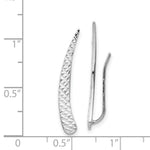 Load image into Gallery viewer, 14k White Gold Polished and Textured Ear Climber Earrings
