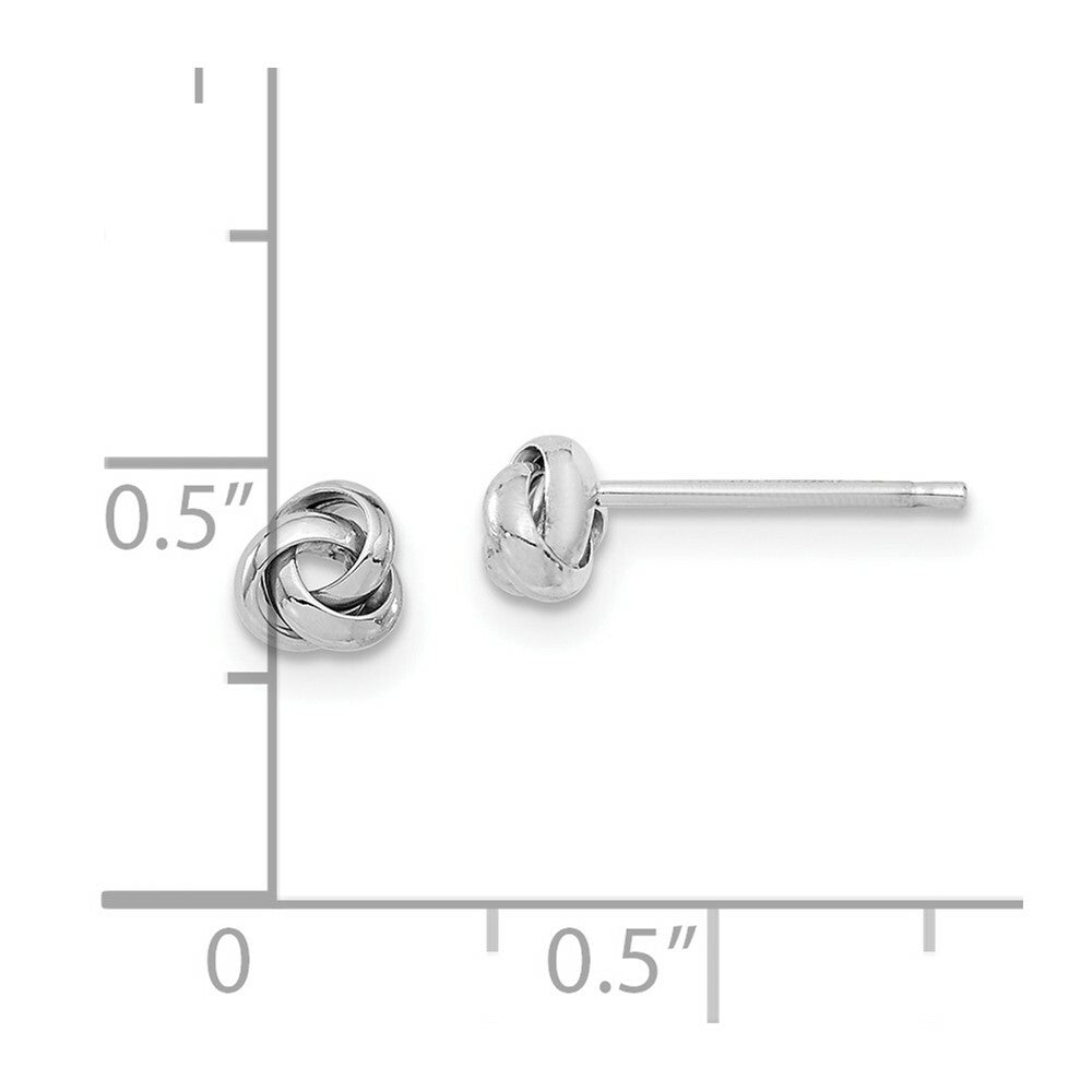 14k White Gold Polished Love Knot Post Earrings